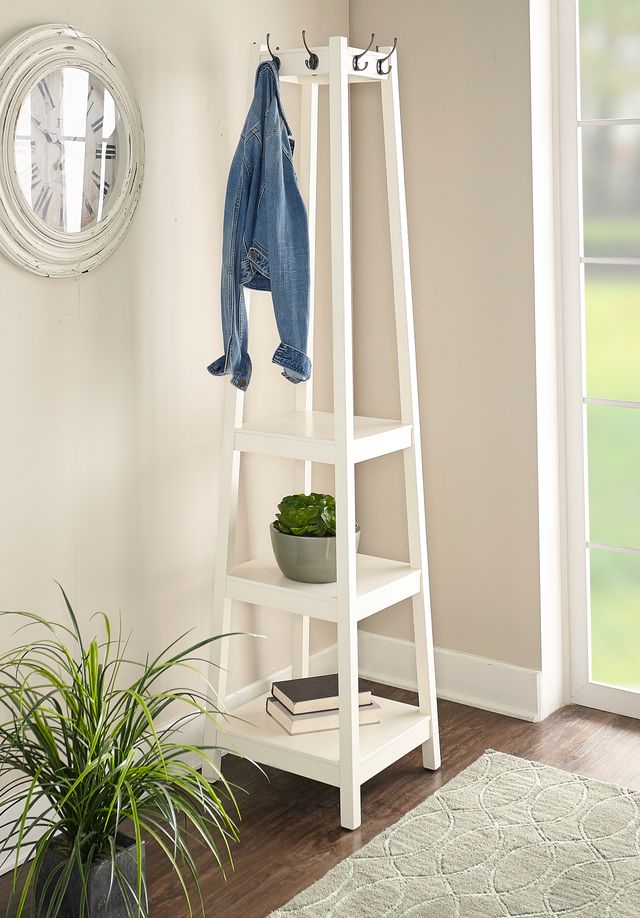 Powell® Helena White Coat Rack-4