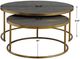 Uttermost® Aragon 2-Piece Gray Nesting Coffee Table with Brass Frame Set-2