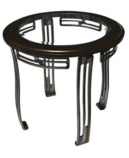 Forge Design Izo Glass Top End Table with Metal Legs-0