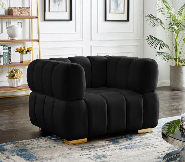 Meridian Furniture Gwen Black Velvet Chair-1
