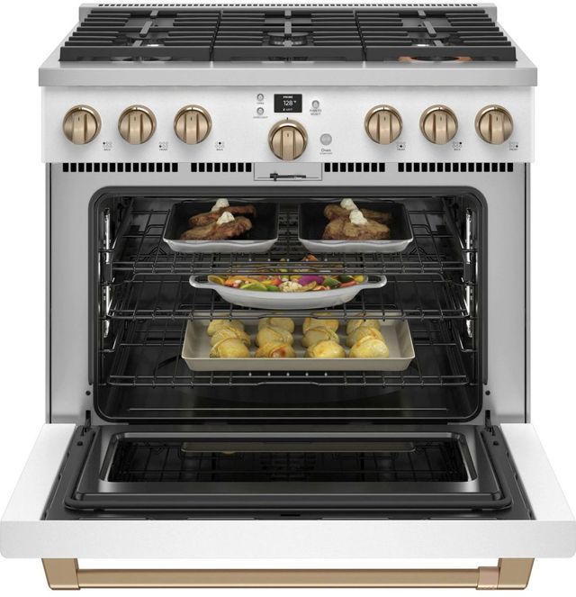 Café™ 36" Matte White Pro Style Dual Fuel Range-2