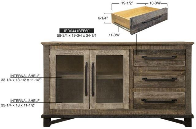 International Furniture Direct Loft Brown Buffet-2