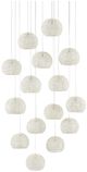 Currey & Company Piero Multi-Drop Painted Silver/White Pendant Lighting-1