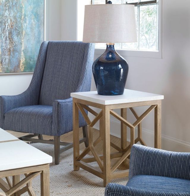 Uttermost® Catali Ivory Limestone Top End Table with Warm Oatmeal Wash Base-1
