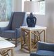 Uttermost® Catali Ivory Limestone Top End Table with Warm Oatmeal Wash Base-1