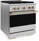 ZLINE Marino 30" Stainless Steel Pro Style Gas Range with Champagne Bronze Accents-3