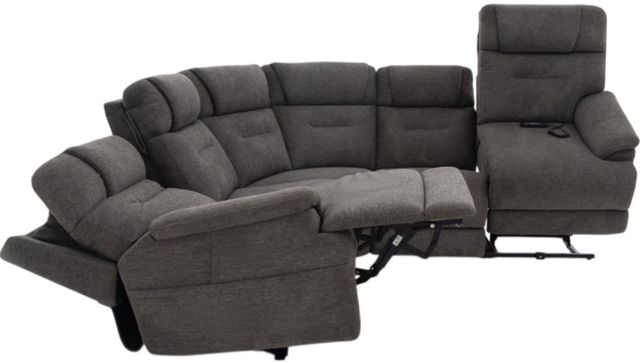 Flexsteel® Gray Power Reclining Sectional with Custom Layout Options-3