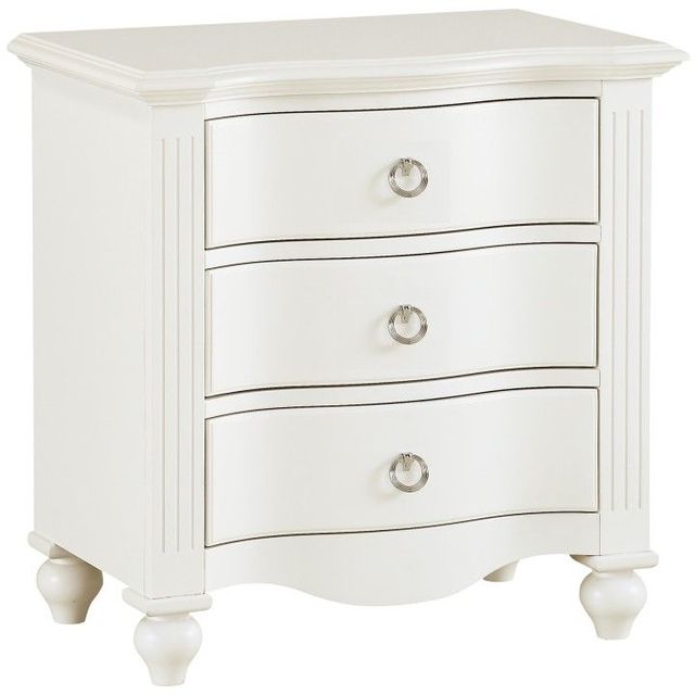 Mazin Furniture Meghan White Youth Nightstand-1