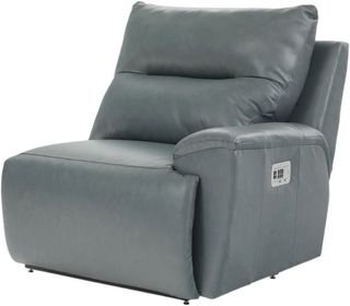 La-Z-Boy® Palmer Blue Gray Power Left-Arm Facing Recliner with Headrest and Lumbar