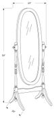 Monarch Specialties Inc. Antique White 59" Wood Mirror-3