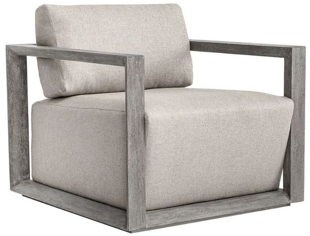 Uttermost® Remsen Dove/Weathered Gray Fabric/Wooden Outdoor Lounge Chair-0