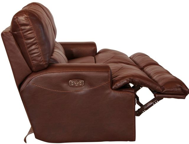 Catnapper® Wembley Walnut Leather Power Lay Flat Reclining Sofa with Power Adjustable Headrest and Power Adjustable Lumbar Support-4