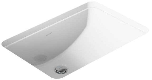 Kohler Ladena® White 23.25" Rectangular Undermount Bathroom Sink-0