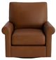 Bassett® Furniture Customizable Benchmade Premier Leather Roll Arm Swivel Chair-1