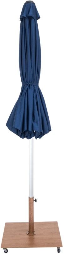 Meridian Furniture Fiji Matte White/Navy/Teak Aluminum Outdoor Patio Umbrella and Base-1