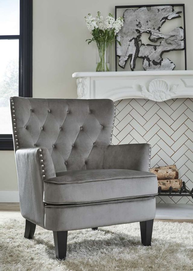 Signature Design by Ashley® Romansque Gray 37.5" Accent Chair-4