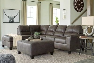 Signature Design by Ashley® Navi 2-Piece Smoke Sectional Set-3
