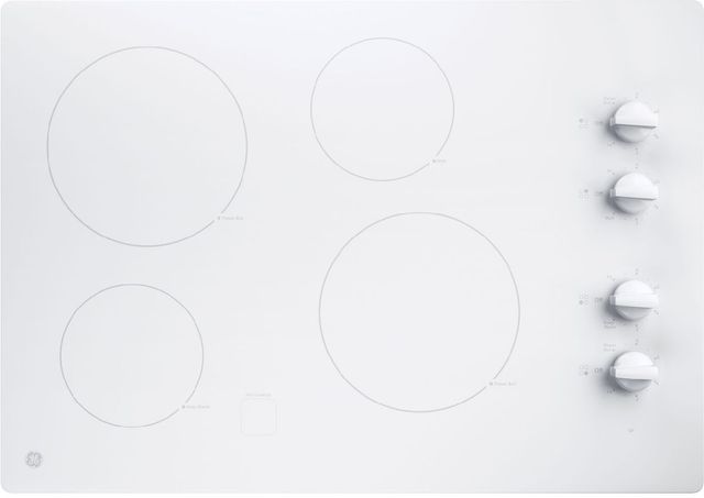 GE® 30" White Built-In Knob Control Electric Cooktop-0