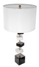 A & B Home Black/White 15" Marble Table Lamp-1
