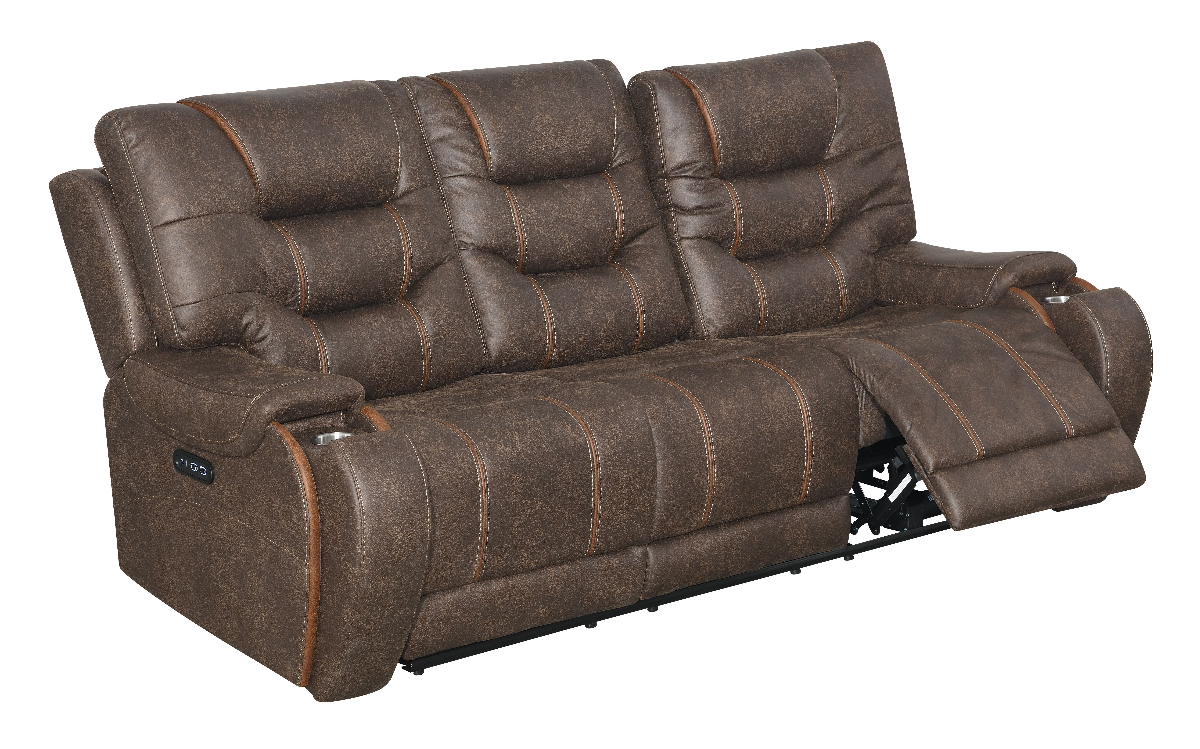 【KN便】モトレイアーナ Canyon Walnut Power Reclining Sofa with Power Headrest | Big Sandy