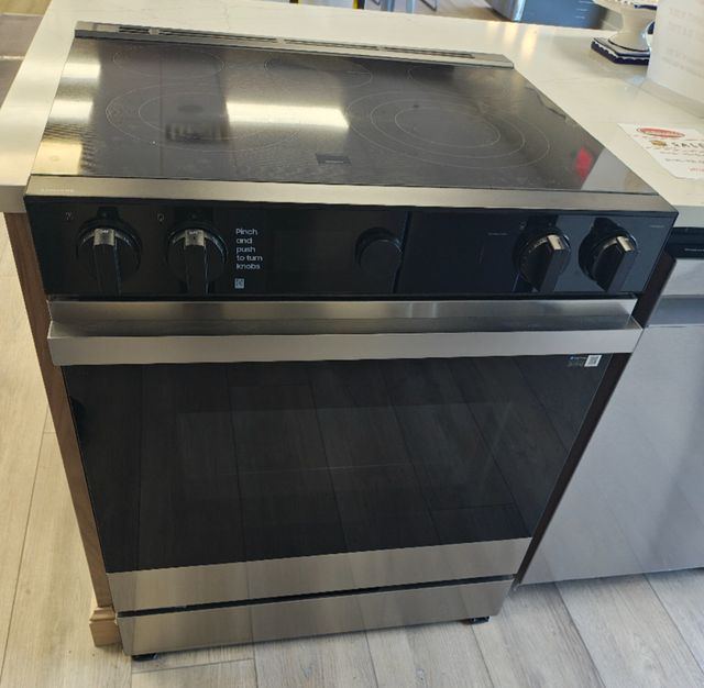 Samsung Bespoke 30" Stainless Steel Slide-In Electric Range-0