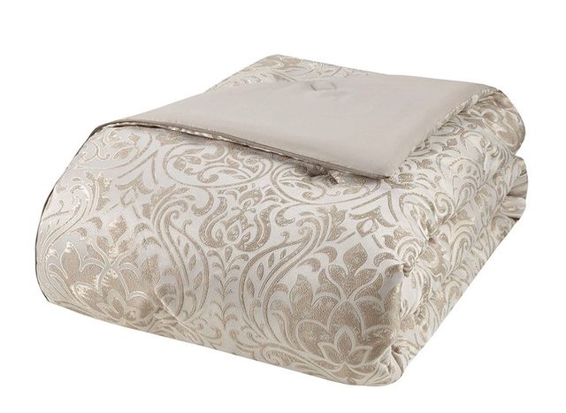Olliix by Madison Park Emilia 12 Piece Khaki California King Jacquard Complete Bed Set-4