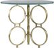 A & B Home Clear Glass Side Table with Gold Ring Legs -2