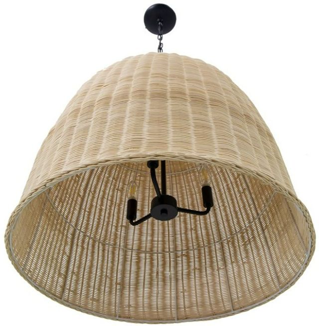 YHD Lana Rattan Beige 3-Light Large Pendant Lighting-4