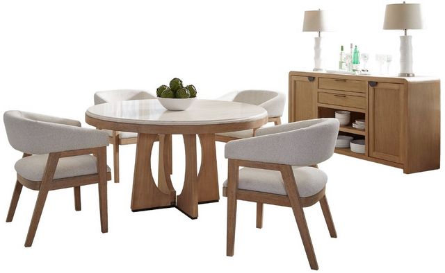 Parker House® Escape 6-Piece Glazed Natural Oak Full Dining Set with Buffet Server-0