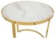 Sagebrook Home Set of 2 Round Glass Top Side Table with Gold Frame-4