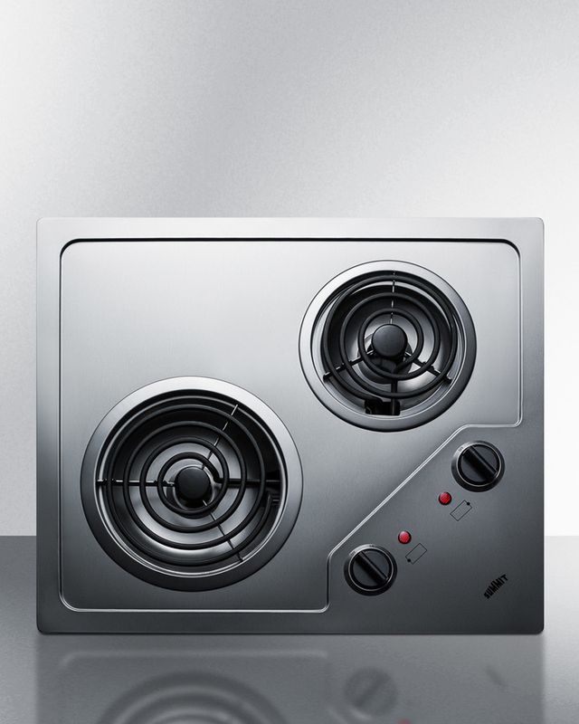 Summit® 22" Stainless Steel Electric Cooktop-1