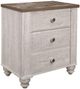 Mazin Furniture Nashville Antique White and Brown Nightstand-1