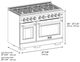 ZLINE Autograph Edition Paramount 48" 6.7 Cu. Ft. Satin Stainless Steel Dual Fuel Range with 8 Burner DuoPro™ Cooktop and Dual Ovens in Matte Black Accents-1
