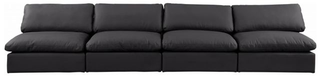 Meridian Furniture Comfy 4-Piece Black Armless Sofa-1