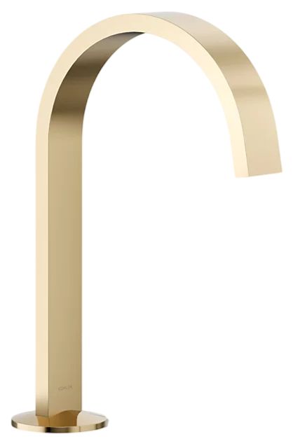 KOHLER® Components® Vibrant French Gold Bathroom Sink Faucet Spout with Ribbon Design-0