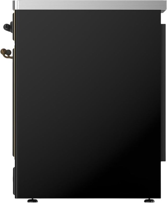 Ilve® Majestic III 30" Glossy Black Pro Style Induction Range with Triple Glass Door and Burnished Trim-3