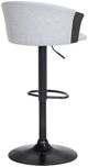 Armen Living Lydia Light Gray/Black Adjustable Bar Stool-3