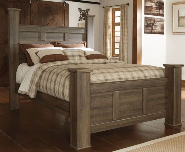 Signature Design by Ashley® Juararo Dark Brown Queen Poster Bed-1