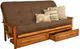 Kodiak Furniture Monterey Linen Cocoa/Butternut Queen Storage Futon with Mattress-0
