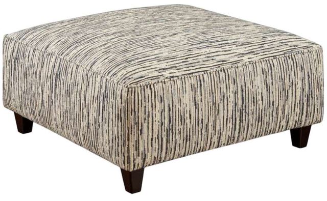 Fusion Furniture Handwoven Linen Blue/Gray/Green Cocktail Ottoman-0
