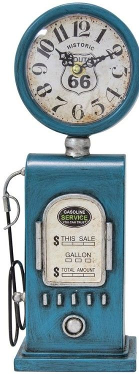 YHD Route 66 Blue Table Top Clock-2