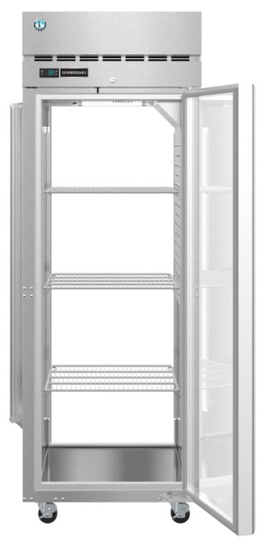 Hoshizaki Steelheart® 28" 24.2 Cu. Ft. Stainless Steel Single Section Pass Thru Upright Freezer with Full Glass Doors and Lock-1