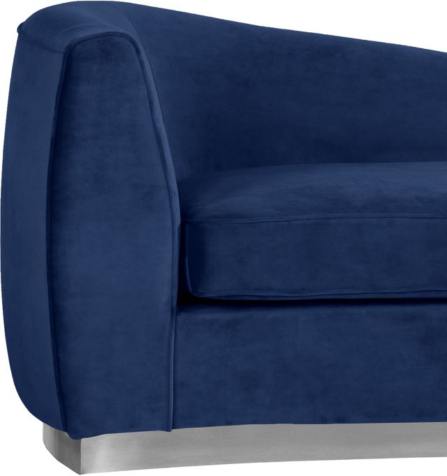 Meridian Furniture Julian Navy/Chrome Velvet Chaise-2