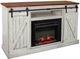 American Heartland Manufacturing Rustic Two Tone 68" Tall Provincial Fireplace Console-1