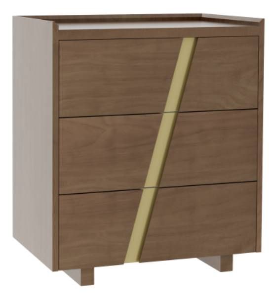 Country View Woodworking Verrado 28" Wood Legs 3-Drawer Bedside Chest-0