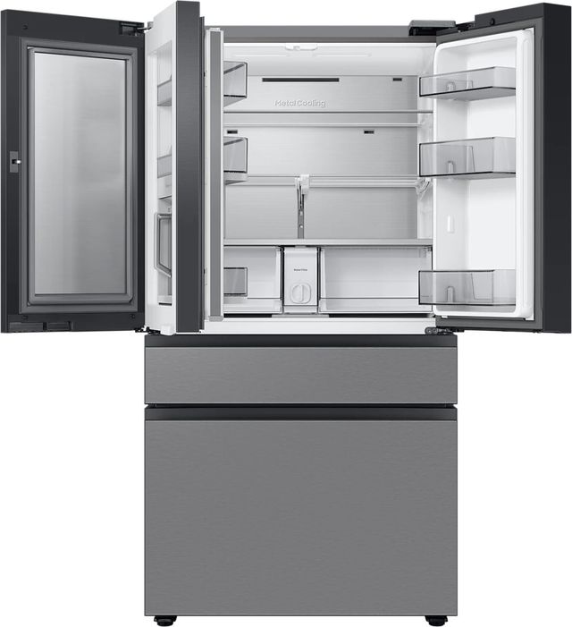 Samsung Bespoke 28.8 Cu. Ft. Pre-Built Stainless Steel Panel French Door Refrigerator -3