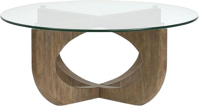 Magnussen Home® Lainey Glass Top Cocktail Table with Almond Base-2