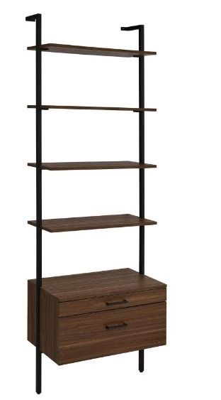 Coaster® Owens Walnut 2-Drawer Wall Shelve