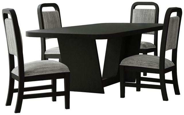 Elements International Ridgemont 5-Piece Black Grain/Gray Dining Set-0