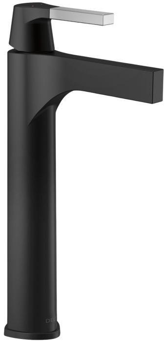 Delta Zura® Chrome/Matte Black Single Handle Vessel Bathroom Faucet-0